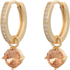 Snö of Sweden Rola Round Ring Earring - Gold/Orange/Transparent