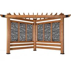 Backyard Discovery Garden & Outdoor Environment Backyard Discovery Verona 8 Light Brown Wooden Cabana Pergola Bamboo