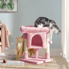 Yaheetech 2-Level 23.5-in Plush Cat Tree & Condo, Pink