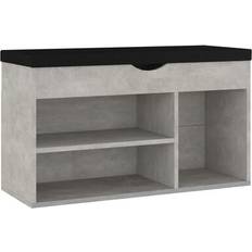 vidaXL With Cushion concrete grey Organizador de zapatos 80x47cm