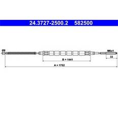 Freinages par Frottement ATE 24.3727-2500.2 Câble De Frein 1752 Skoda Felicia 2 Kombi