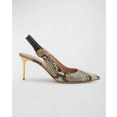 Heels & Pumps Balmain Snake-Embossed Slingback Pumps