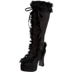 Pleaser 1970's Lace Up Platform Boots Black