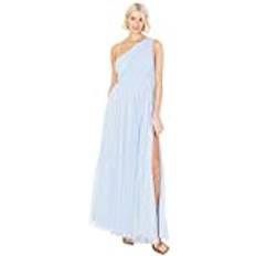 Anaya Anaya with Love Damen Womens Ladies Maxi One Cold Shoulder Dress with Slit Split Sleeveless Prom Wedding Guest Bridesmaid Ball Evening Gown Kleid, Light Blue