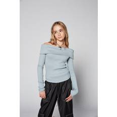 "BLUSE" KNIT Light blue