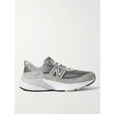 New Balance 990 V6 Leather-Trimmed Suede and Mesh Sneakers Men Gray