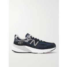 New Balance 990 V6 Leather-Trimmed Suede and Mesh Sneakers Men Blue