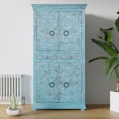 Green Wardrobes Bungalow Rose Bungalow Rose Lancey Wood Wardrobe