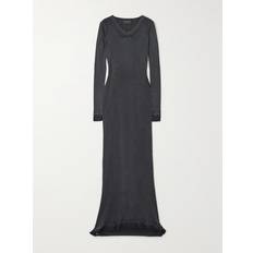 Balenciaga Long Dresses Balenciaga Distressed Cotton Maxi Dress Washed Black