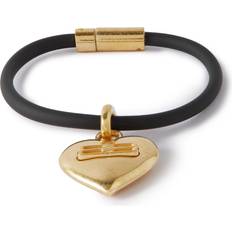 Balenciaga Gold-Tone and Rubber Bracelet Men Gold