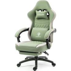 Dowinx Gaming Chairs Dowinx Gaming Chair Breathable Fabric Computer Chair with Pocket Spring Cushion, Comfortable Office Chair with Gel Pad and Storage Bag,Massage Game Chair with Footrest - Green