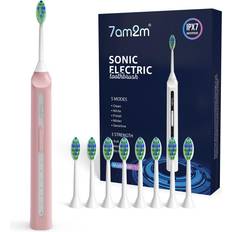 Electric Toothbrushes & Irrigators 7am2m 7AM2M Sonic Electric Toothbrush, High Power Rechargeable Toothbrushes, with 8 Brush Heads for Adults and Kids, 15 Adjustable Modes, Built-in 2-Minute Smart Timer, 4 Hours Fast Charge