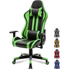 Gaming Chairs SOONTRANS Soontrans Rocking Gaming Chair,Ergonomic PC Computer Chair,Home Office Chair,Racing Chair with Adjustable Recliner and Armrest with Headrest Lumbar Pillow Support Green