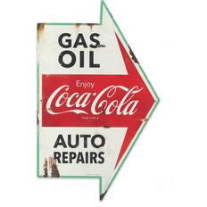 Open Road Brands Coca-Cola Auto Shop Metal Sign Wall Decor