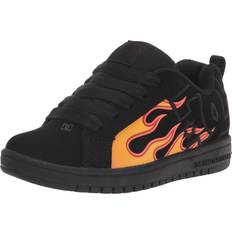 Children's Shoes DC Unisex-Child Youth Court Graffik Skate Shoes, Black/Flames, Big Kid