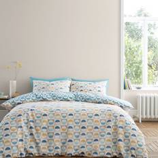 Textiles Bianca Hans Retro Spot 200 Thread Count Blue