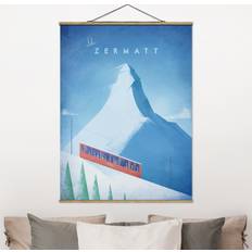 Decoraciones de Pared Klebefieber Tableau En Tissu Avec Porte-Affiche Poster de Voyage - Zermatt Póster