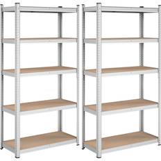 Songmics 5-Tier Storage Silver Shelving System 90x180cm