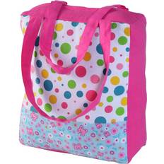Multicoloured Totes & Shopping Bags Homescapes 27 x 32 x 11 cm Cotton Multi Dots & Butterflies Design Shopping Bag