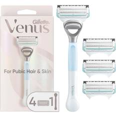 Shaving Accessories Gillette Venus for Pubic Hair and Skin, Women's Razor Handle 4 Blade Refills