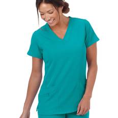 Work Tops Jockey Women's Scrubs Women's V-Neck Crossover Scrub Top, Teal