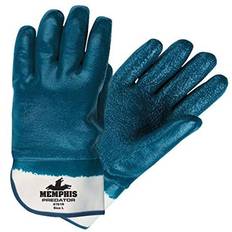 Work Gloves MCR Safety Predator Premium Nitrile-Coated Gloves, Blue/White, Large, Pairs