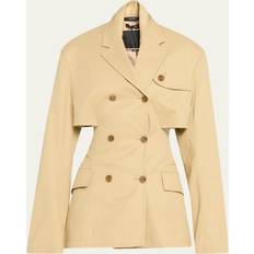 Beige Blazers R13 Beige Open Back Blazer Lt Khaki