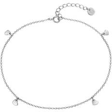Fußkettchen Glanzstücke München damen fußkette herz sterling silber 22,0 basiskette 3,0