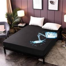 Black Mattress Covers Holawakaka Twin Waterproof Protector 14" Mattress Cover Black