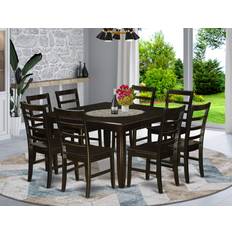 East West Furniture PARF9-CAP-W Parfait Dining Set 5