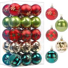 SHareconn SHareconn 30ct 2.36 Inch Christmas Tree Balls Ornaments, Colored