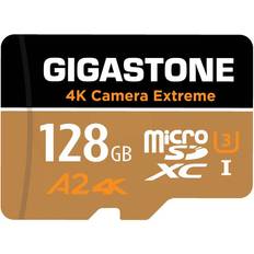 Gigastone [5-Yrs Free Data Recovery] Gigastone 128GB Micro SD Card, 4K Camera Extreme, MicroSDXC Memory Card for Switch, GoPro, Action Camera, DJI, R/W up to 100/60MB/s, UHS-I U3 A2 V30 C10, with Adapter