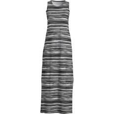 Lands' End Long Dresses Lands' End Lands' End Womens Cotton Jersey Sleeveless Cover-up Maxi Dress Black/White Ombre Regular