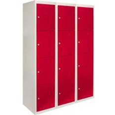 Red Storage Cabinets MonsterShop Lockers Flatpack Red Storage Cabinet 45x180cm 3pcs