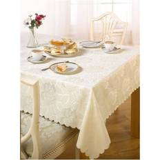 White Tablecloths Emma Barclay & Sons Damask Rose X Cream Tablecloth White