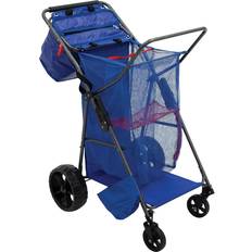 Utility Wagons RIO Wonder Wheeler Deluxe Beach Utility Foldable Cart with Removable Storage Tote