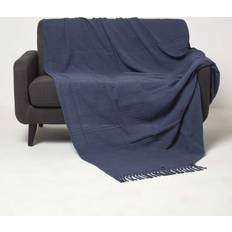 Cotton Blankets Homescapes 360 Kashi Blankets Blue