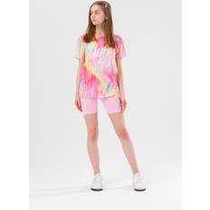 Hype girls pink spray drips script tee and shorts set