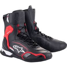 Red Motorcycle Boots Alpinestars Superfaster Motorcycle Shoes, black-white-red, for Men