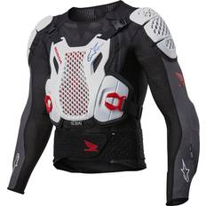 Black Motorcycle Body Armor Alpinestars Honda Bionic Plus V2 Protector Jacket - Black/White/Blue/Bright Red