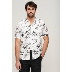 Lino - Uomo Abbigliamento Superdry Herren Kurzärmeliges Strandhemd Weiß