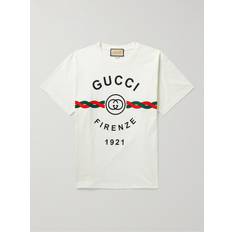 Gucci Overdeler Gucci Printed Cotton-Jersey T-Shirt Men White