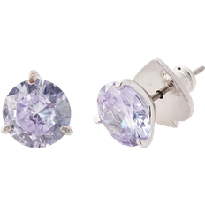 Kate Spade Brilliant Statements Trio Prong Studs Earrings - Silver/Purple