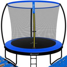 Camas elásticas Kesser trampolín trampolín de jardín certificado TÜV Rheinland GS hasta 150 kg con red de seguridad escalera cubierta de bordes Azul Negro