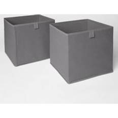 OHS Pack of 2 Plain Folding Cube Storage Boxes