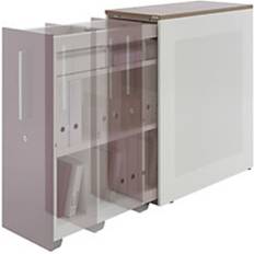 Mauser Tall Pull-out Pure White/Beige Gray Storage Cabinet 43.2x102.5cm