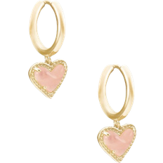 Kendra Scott Ari Heart Huggie Earrings - Gold/Quartz