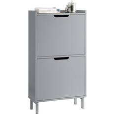 Metal Shoe Racks SoBuy 2 Flip Drawers Cabinet Shoe H90cm Grey Shoe Rack