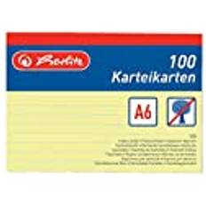 Herlitz Kartotekskort A6 Gul Set of 100