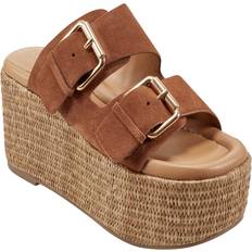 Leather Espadrilles Marc Fisher Ltd Women's Palery Round Toe Espadrille Sandals Cognac Leather